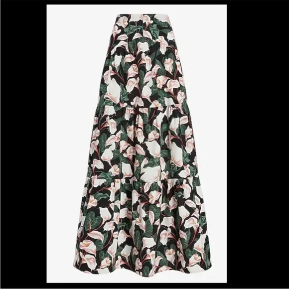 NWT Express A-Line Maxi Skirt with Floral Design size small - Picture 6 of 12